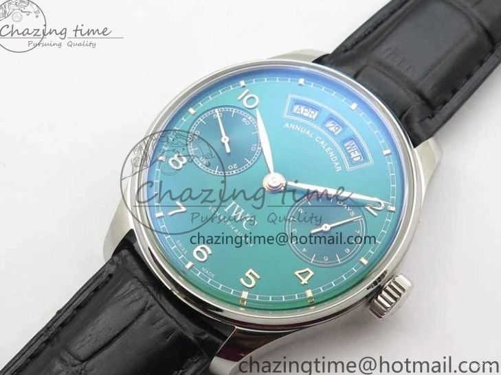 MIROTIME 1230 Portuguese Real PR Real Annual Calendar IW503510 ZF 1:1 Best Edition Green Dial on Black Leather Strap A QuickDry 7097